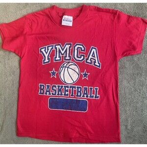 Ymca Basketball Kid’s Size S 6-8 Red T-Shirt